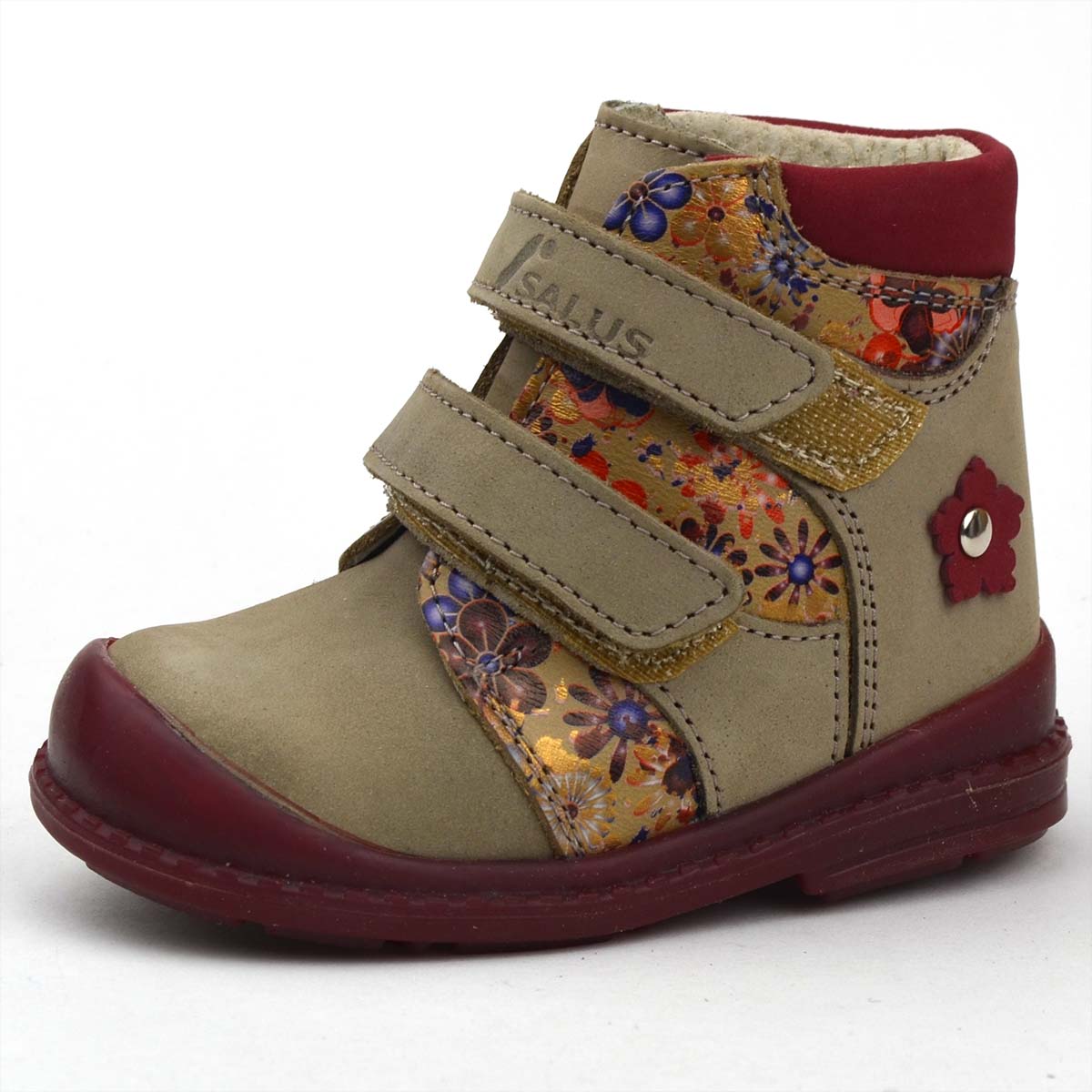 Kislány F90 Salus supinált cipő homok színű - virágmintás