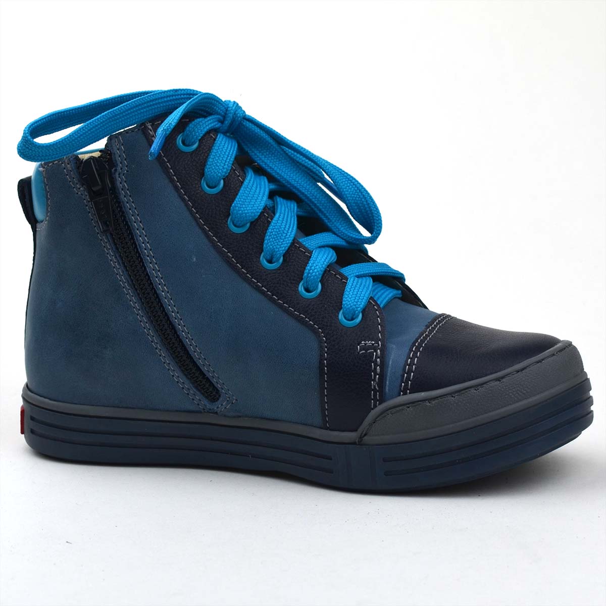 Portland kék fiú cipő cipzárral, belsőoldal